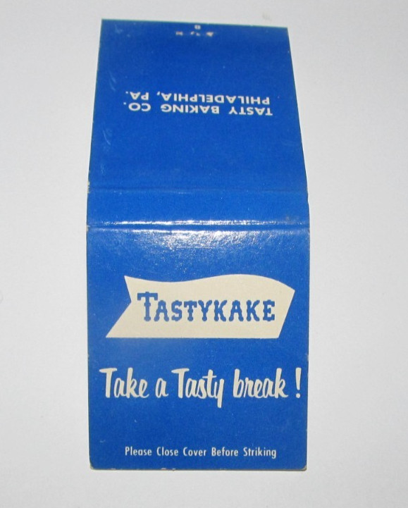 Vintage Empty Blue White Matchbook Cover Tastykake Philadelphia, PA Tasty Baking