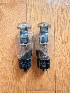 National Union 350B Pair ST Vacuum Tubes USA Tested Low