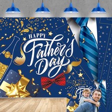 Happy Fathers Day Backdrop 7x5FT I Love Dad Blue Father's 7x5FT,