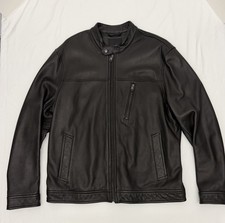 Banana Republic Leather Moto Biker Jacket Black Mens XL