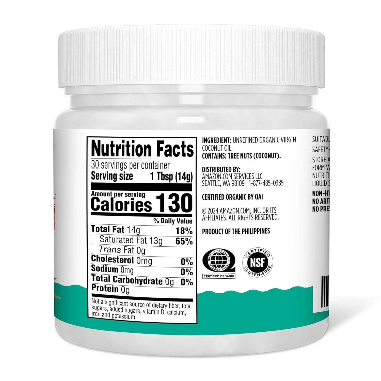 Amazon Fresh Organic Virgin Coconut Oil 15 Fl Oz - Affordable,  Quality