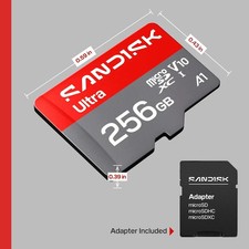 SanDisk Ultra 256GB Micro SD Micro SDXC A1 C10 Memory Card