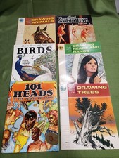6 Drawing And Sketching Books, Vintage 1960s. Walter Foster