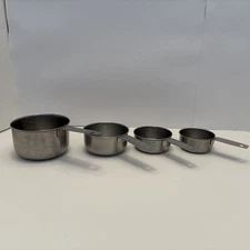 Vintage EKCO Set of 4 Stainless Nested Measuring Cups 1, 1/2, 1/3, 1/4