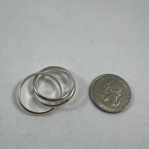 Anillo Vintage México Plata de Ley 925 3 Banda Entrelazada 6 Gramos Talla 8.75-9 - Imagen 2 de 7
