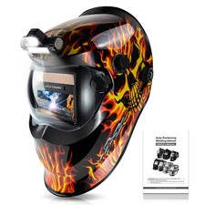 Auto Darkening Welding Helmet/Hood w/ Light Solar Powered True Color Wide Shade