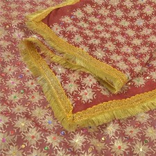 Sanskriti Vintage Dupatta Long Stole Georgette Embroidered Bagh Phulkari Scarves