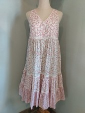LoveShackFancy CAMILLE Petticoat Tier Floral Chic Dress Pink Patchwork Shabby XS