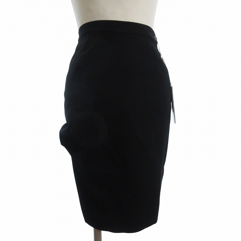 Versus Women's Black Wool Knee-Length Skirt with Side Zip Size 38