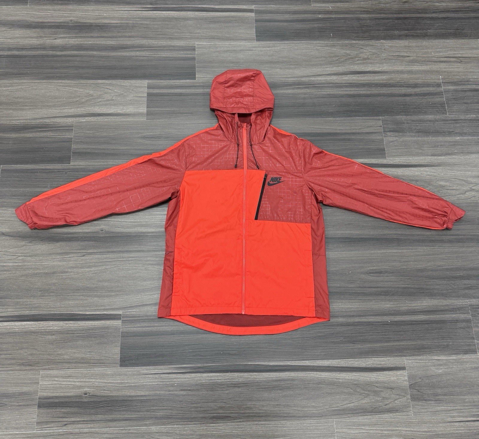 SACAI X NIKE Felpa con cappuccio Nike full zip Windrunner rossa taglia large