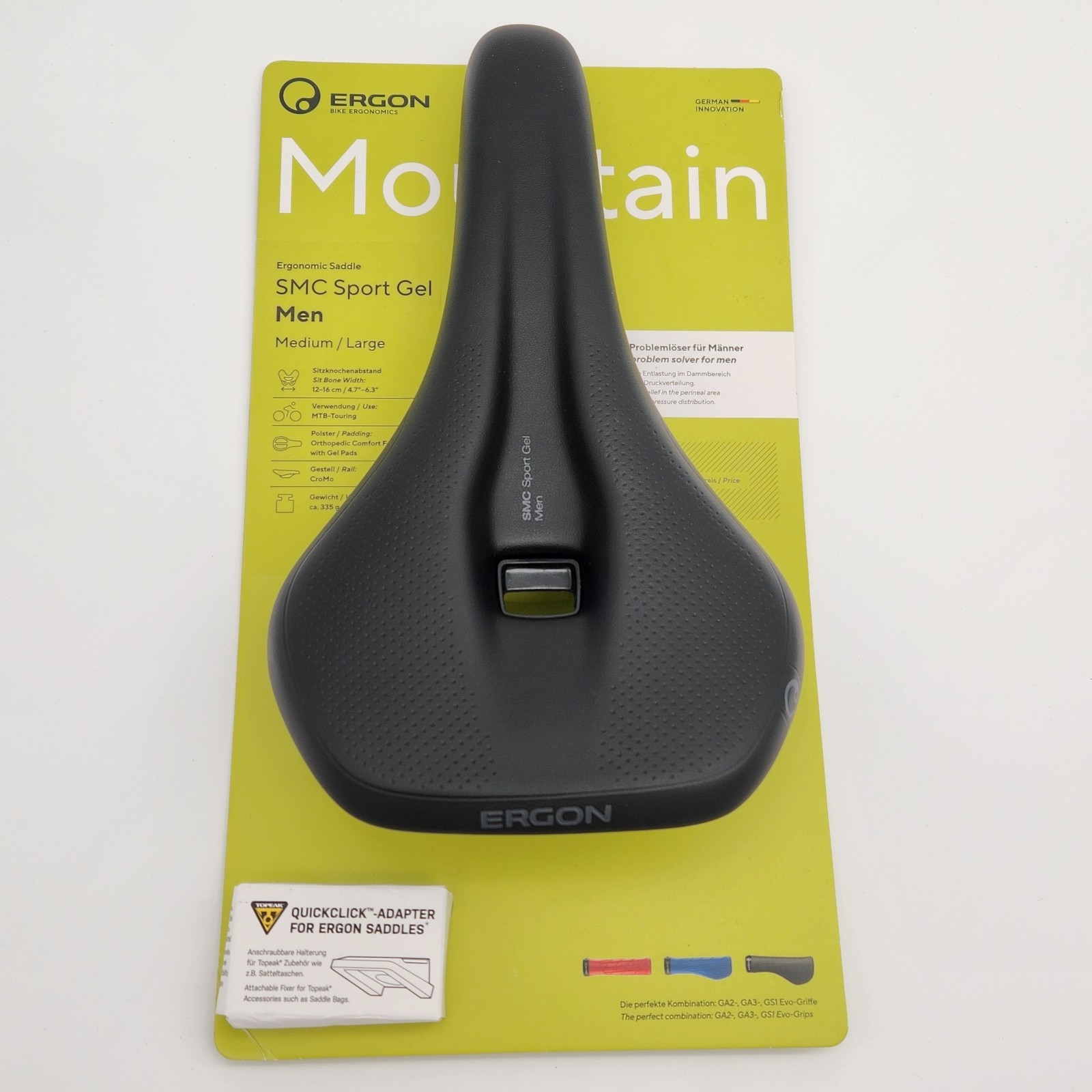 Ergon SMC Sport Gel Saddle Black MTB seat Mens Medium/Large OPEN PACKAGE