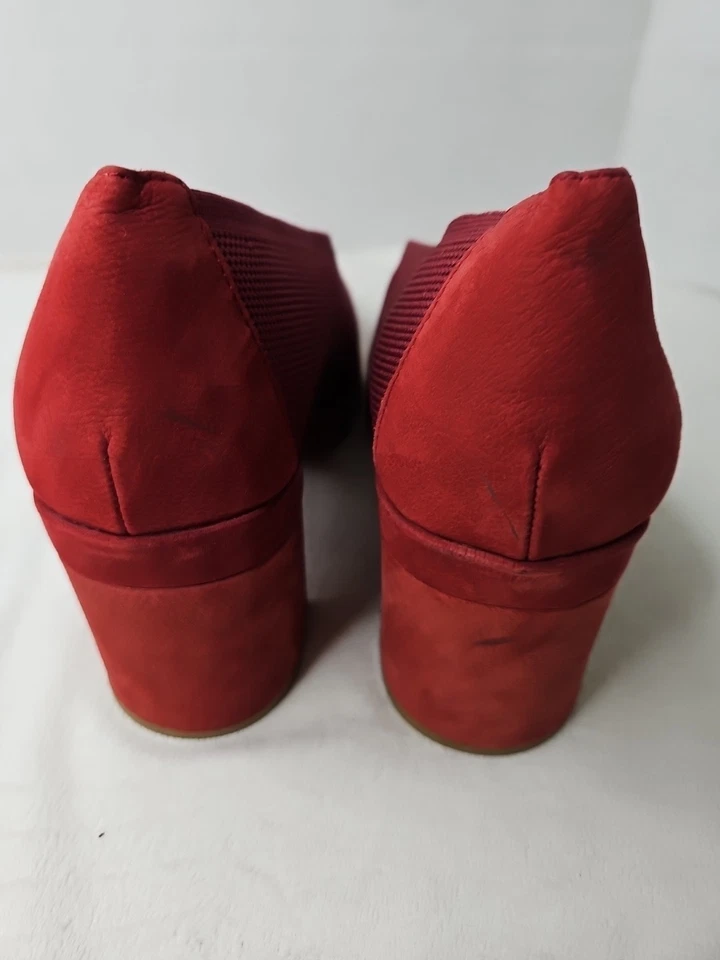 Bomba de tacón bloque tejido elástico Eileen Fisher Signy, borgoña, talla 9 NUEVO Foto 4 de 4