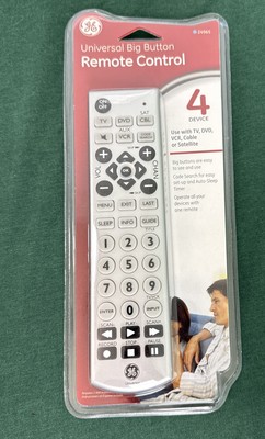 GE Universal Big Button Remote Control 4 Device NIP Sealed #24965