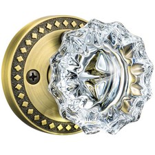 Glass Door Knobs with Lock, Antique Brass Crystal Door Knobs Interior for Pri...