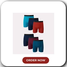 Hanes Men's Cool DRI Boxer Briefs Pack, Moisture-Wicking 100% Cotton, 6-Pack
