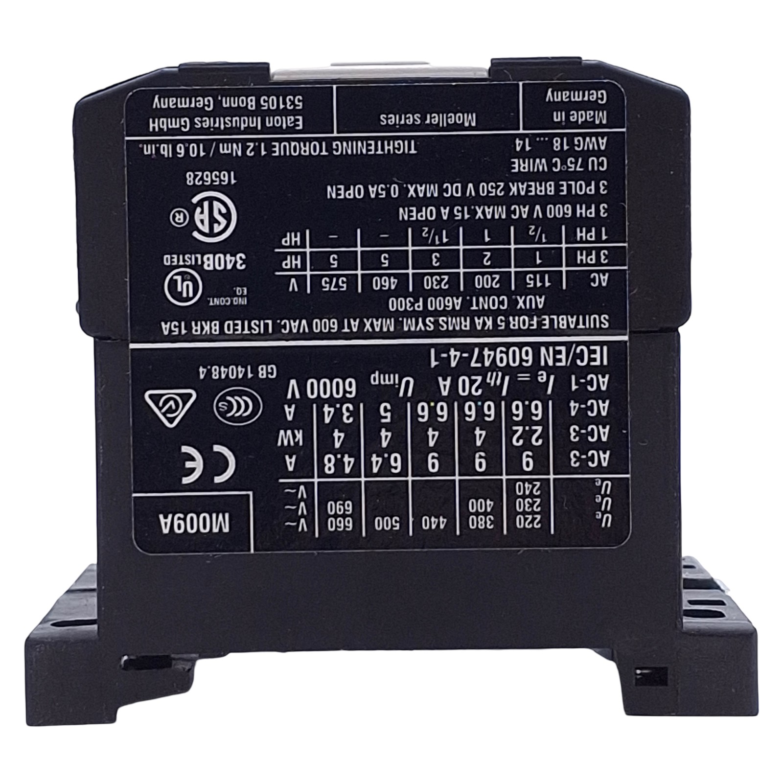 Eaton DILEM-01-G Contactor 1NC, 22A, 3-Pole 690VAC, DIN Rail, 24VDC Coil