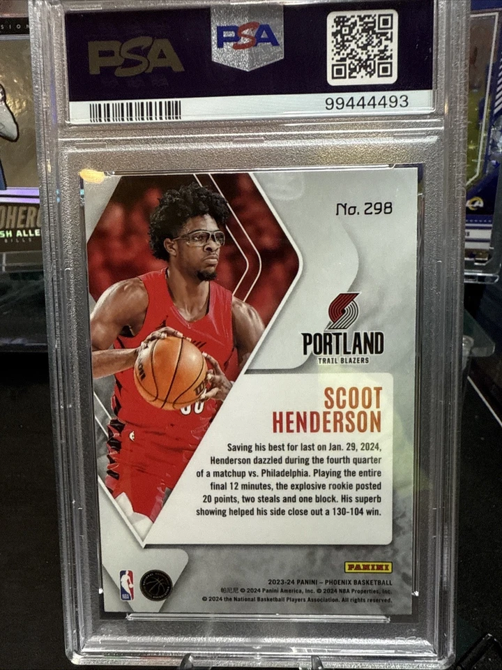 2023 Panini Phoenix Teal Lazer Scoot Henderson RC PSA 10 **POP 2** - Image 2 of 2