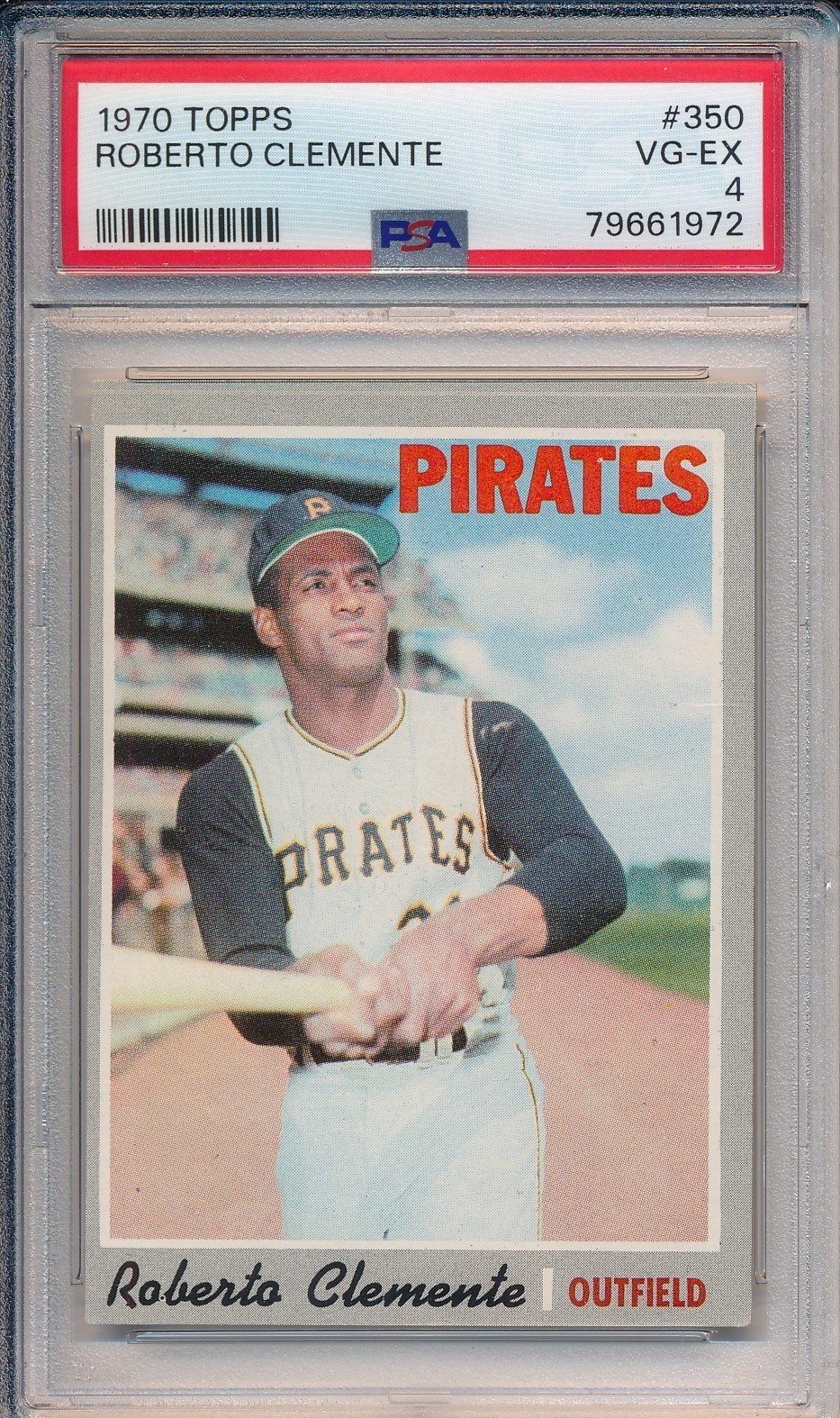 1970 TOPPS #350 ROBERTO CLEMENTE - PSA 4 VG-EX (SVSC) NEWLY GRADED! view 1