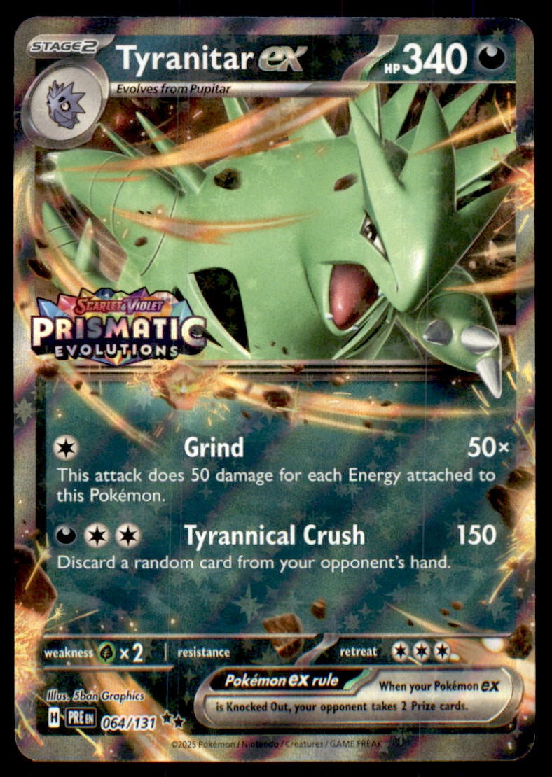Tyranitar ex (Prismatic Evolutions Stamp) 064/131 Holo  NM