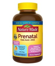 Nature Made Prenatal Folic Acid  DHA, 150 Softgels "LARGE BOTTLE" EXP 09/2026