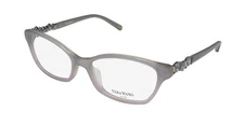 NEW VERA WANG LUXE ALRISHA GLASSES CAT EYE PLASTIC 49-16-130 FULL-RIM GRAY