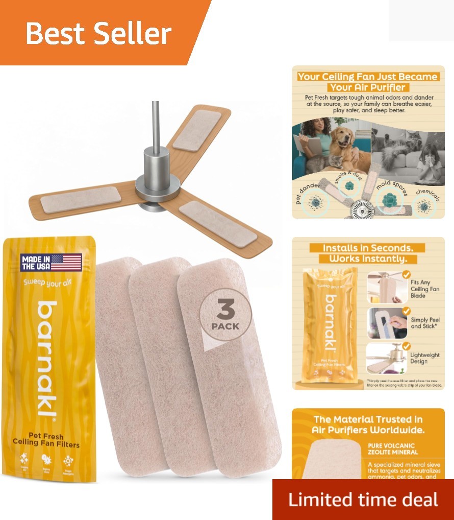 3 Pack of Zeolite Air Purifier Pads for Ceiling Fans &ndash; Odor & Dust Control