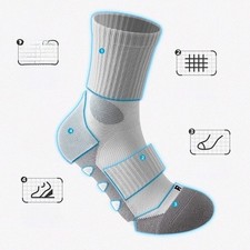 Langstreckenlaufsocken f&uuml;r Herren Baumwolle atmungsaktiv f&uuml;r Badminton rutschf