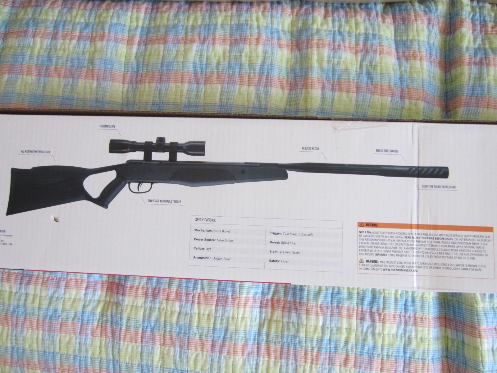 Crosman F4 Quietfire .177cal Break Barrel  FPS 1000 Air Rifle New w/box