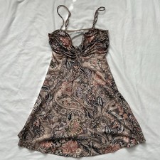 Urban Outfitters Brown Paisley Floral Fairy Cottagecore Mini Dress Size Small