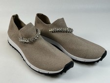 Jimmy Choo Taupe Verona Knit Sneakers Size 41...