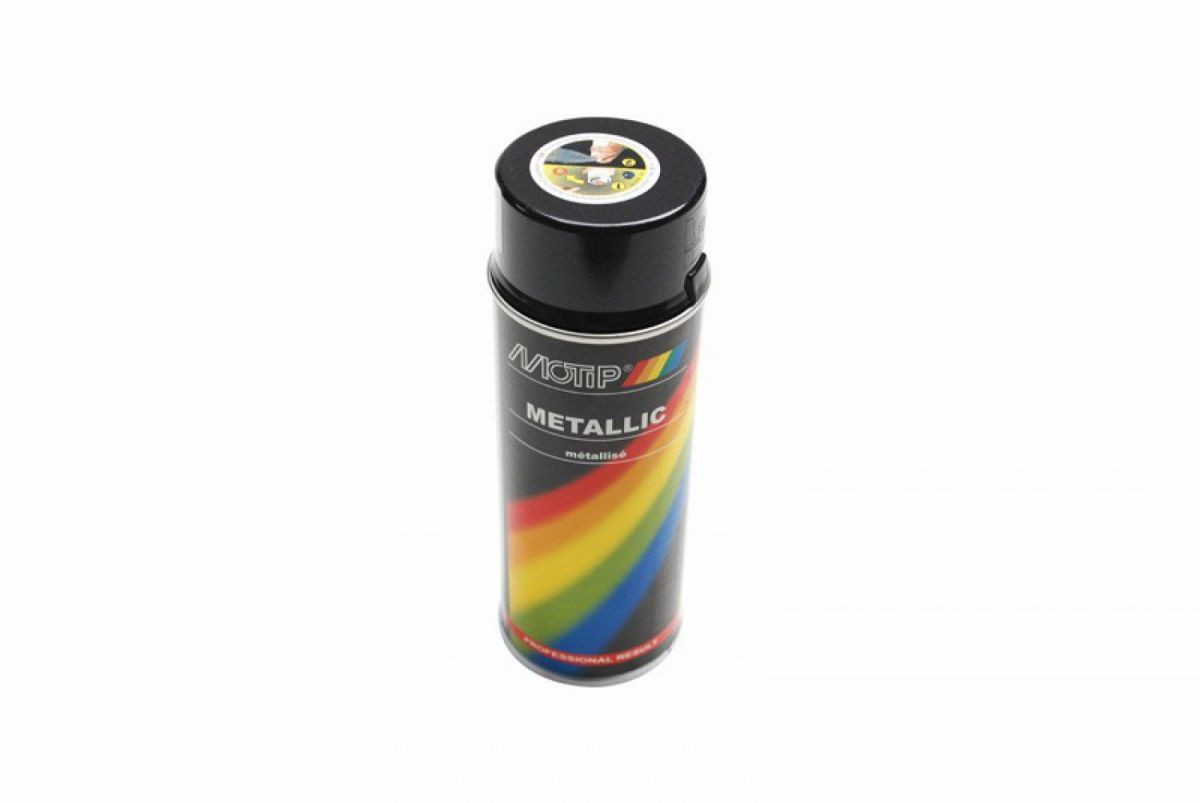 Aérosol peinture noir métal Motip Pro 400ml pour carrosserie et supports métalliques