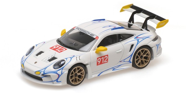 Minichamps 1:43 Porsche 911 (992) GT3RS White With Yellow Decor 2023 - 410062116-image