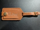 Vintage LL Bean Brown Leather Luggage Tag-Used