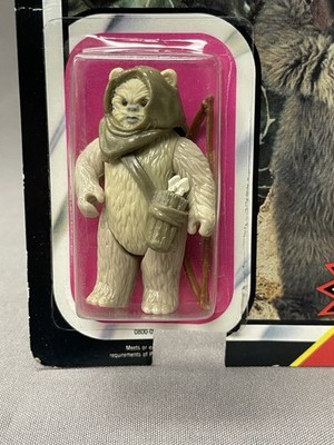 1983 Kenner Star Wars Lumat Ewok ROTJ 79-C Back MOC Cut POP Last
