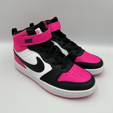 Nike Court Borough Mid 2 PSV Fierce Pink Black Kids Size 2.5Y HV0935-100