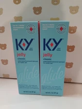 K-Y Jelly Classic Water Based Lubricant. Net Wt 2 Oz (2 Pack) Exp 07/26