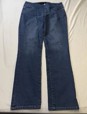 Jag Women's Jeans Blue Size 12 Pull On Straight Leg Stretch