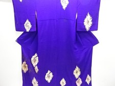 7568167: JAPANESE KIMONO / ANTIQUE KIMONO / SILK / KINSHA / FLOWER
