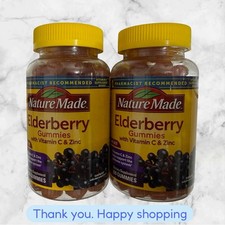 FOR 2 Nature Made Elderberry Gummies  Vit C  Zinc 100ct Each NEW SHIPPING