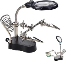 3.5X12X Helping Hands Soldering Station with LED Light & Alligator Black-3 