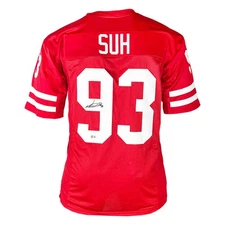 Ndamukong Suh Signed Nebraska College Red Football Jersey (Beckett)