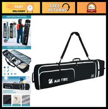 Padded Snowboard Travel Bag for Air Travel - Adjustable 156-181cm, Gear Pockets