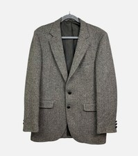 Stafford Men s Tweed Sport Coat Blazer 2 Button Gray Merino Wool 50R Fully Lined