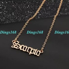 Genuine 18K Yellow Gold Filled Tarnish-Free Scorpio Zodiac Script Name Necklace