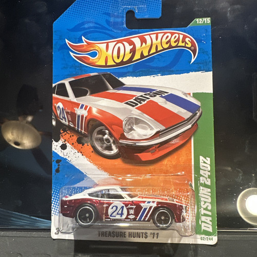 2011 Hot Wheels Super Treasure Hunt $ Datsun 240Z 12/15 Real Riders 62/244 Rosso - Foto 1 di 7
