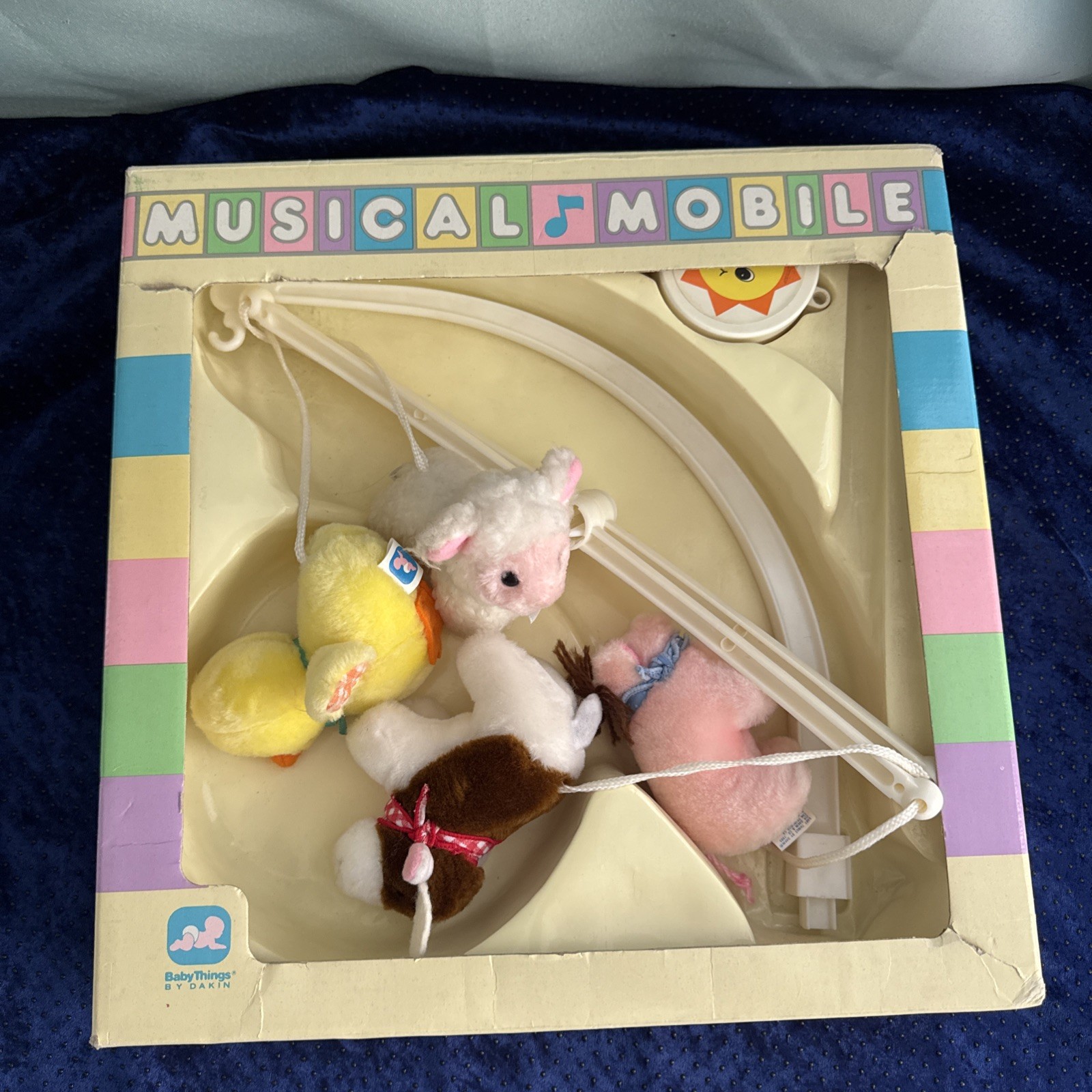 Vintage 1986 Baby Things by Dakin Musical Crib Mobile  McDonald’s Farm open box