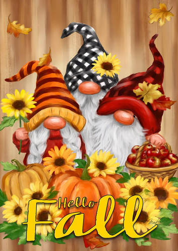 Ciao Gnomi Autunno Bandiera Zucca Girasole Doppio Lato Decorazione Giardino 28x40 Pollici - Foto 9 di 12