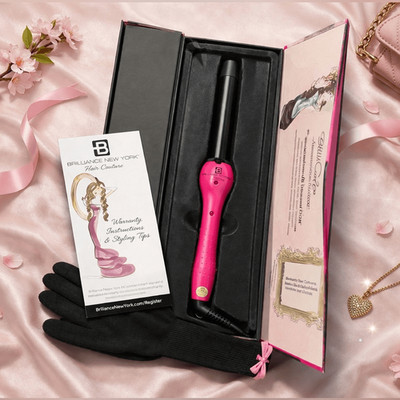 Brilliance New York 1  Pink Volume Setter Curling Wand NEW in Box