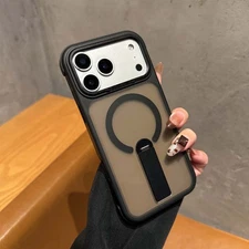 Mag Safe Invisible Stand Matte Case For iPhone 17 Pro Max Air 16 15 14 13 12 11 