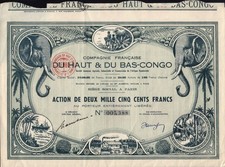 AFRICA CONGO Compagnie  Francaise du Haut & du Bas Congo Elephant Vign. France